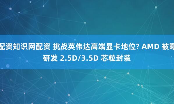 配资知识网配资 挑战英伟达高端显卡地位? AMD 被曝研发 2.5D/3.5D 芯粒封装