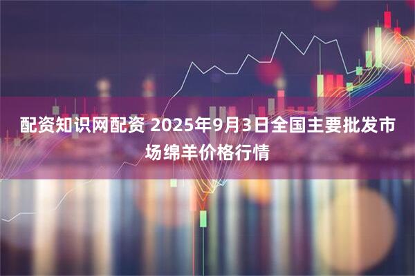 配资知识网配资 2025年9月3日全国主要批发市场绵羊价格行情